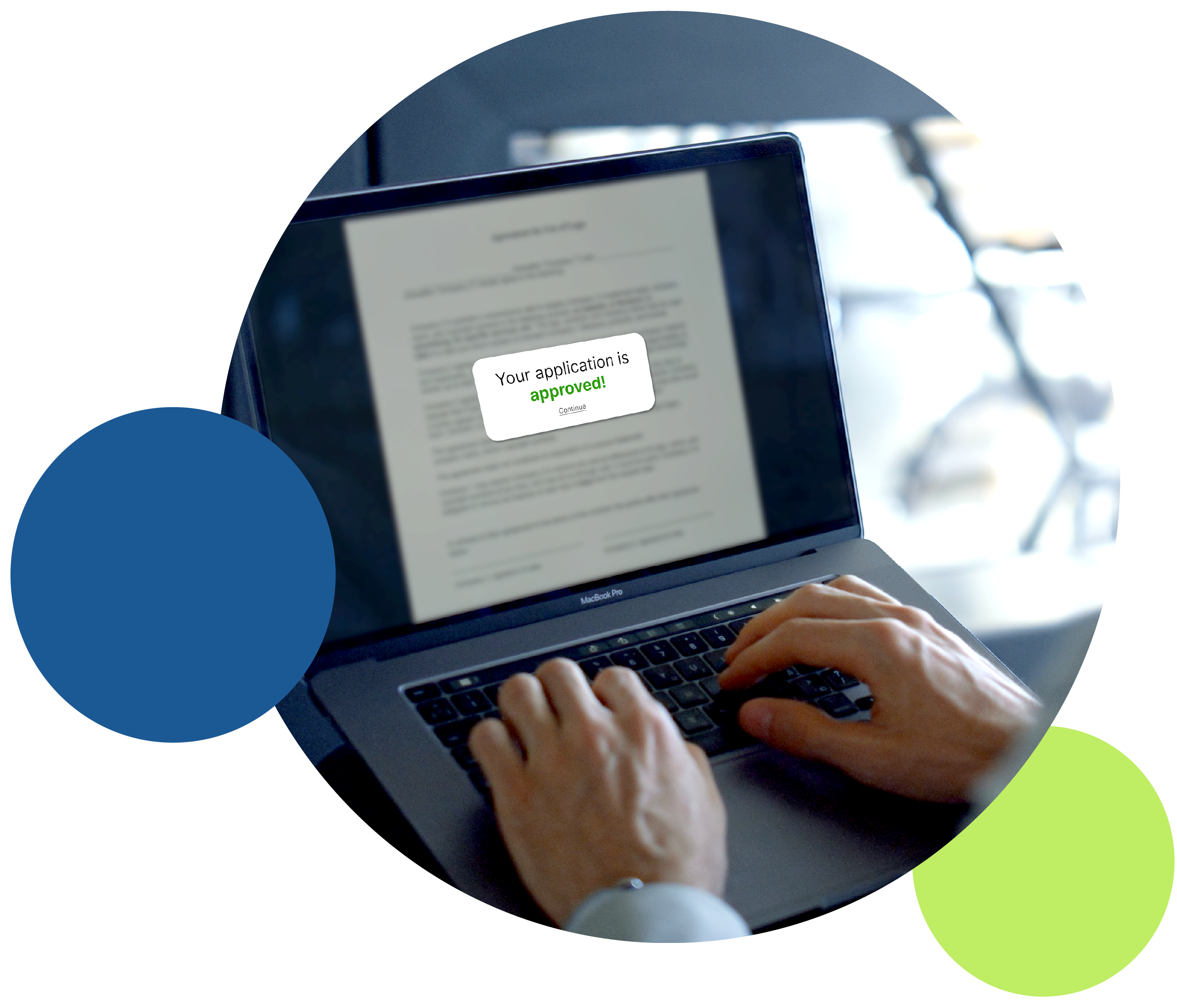 A person typing on a keyboard